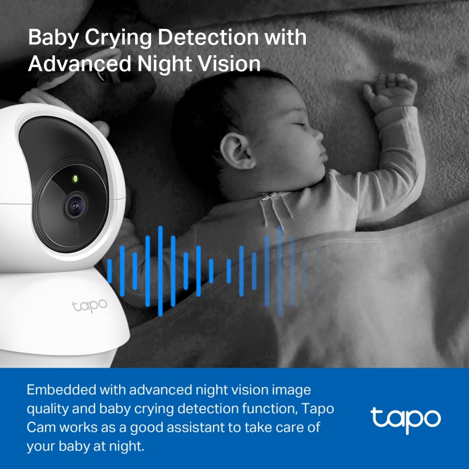 TP-LINK WI-FI камера безопасности TC71, 3MP, 30 fps, 340° панорамирование, 70° наклон, 30 футов ночное видение, двусторонний звук (TC71)