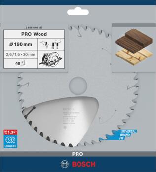 Ripzāģa disks 190x30mm Optiline Wood, Rokas ripzāģiem PRO WOOD RIPZĀĢA ASMENS, 2608640617, BOSCH (2608640617)