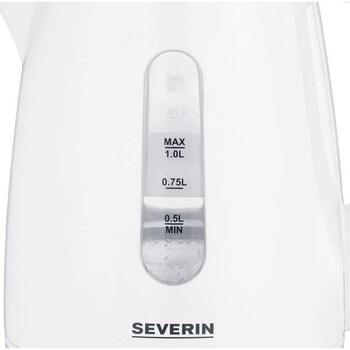 Severin Чайник WK 3411, 2200 W, 1 L, белый, 800 g, 360° поворотная база, индикатор уровня воды, автоматическое отключение (3411)