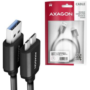 Axagon USB-C на Micro-B кабель BUMM3-CM10AB 1м, 3А, черный (BUMM3-CM10AB)