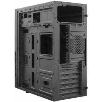 Sbox Datoru korpuss PCC-180, ATX Mid Tower, melna, 3100g, 2x5,25, 2x3,5, 2x2,5, USB 2.0 x 2, HD audio (PCC-180)