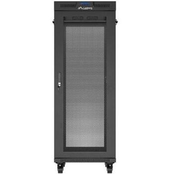 Lanberg servera skapis FF01-6032-23BL, 32U, 600x1000mm, IP20, 1200kg, melns RAL 9004, perforētas durvis, LCD displejs (FF01-6032-23BL)