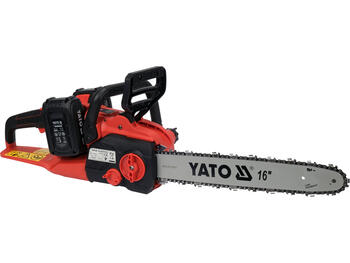 Yato цепная пила YT-828131, 36В, 16дюйм, 15м/с, 2x4.0Ач, Li-Ion, бесщеточный, двойное зарядное устройство (YT-828131)