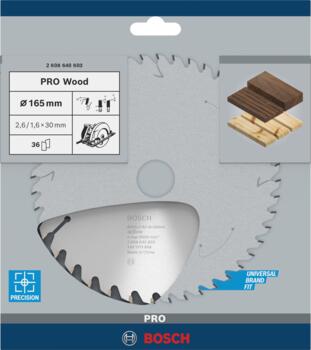 Ripzāģa disks 165x30 mm Optiline Wood, Rokas ripzāģiem PRO WOOD RIPZĀĢA ASMENS, 2608640603, BOSCH (2608640603)