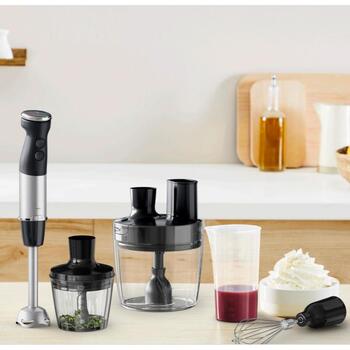 Tefal Погружной блендер HB67G830, 1000 Вт, 20 скоростей, Турбо режим, Черный/Нержавеющая сталь (HB67G830)