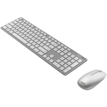 Asus Клавиатура и мышь комплект W5000 90XB0430-BKM3A0, 2.4 GHz, 3 кнопки, USB беспроводной приемник, белый (90XB0430-BKM3A0)
