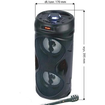 Manta SPK815 караоке-колонка, 15 Вт RMS, Bluetooth 5.0, FM-радио, USB/TF/микрофон/AUX, LED, 3 ч (SPK8150000001)