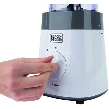 Black Decker Настольный блендер BXJB500E ES9120070B, 500 Вт, 1,5 л, 2 скорости, 80 дБ, лезвие из нержавеющей стали (ES9120070B)