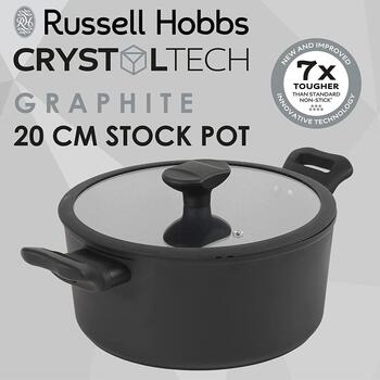 Russell Hobbs высокий кастрюля RH01863EU7, 20см, черный, алюминий, 10см, с крышкой (RH01863EU7)