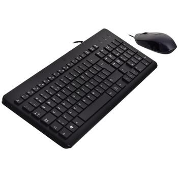HP Tastatūras un peles komplekts 240J7AA, USB, QWERTY, membrānas taustiņi, 1 m kabelis, melns, optiskā pele (240J7AA)