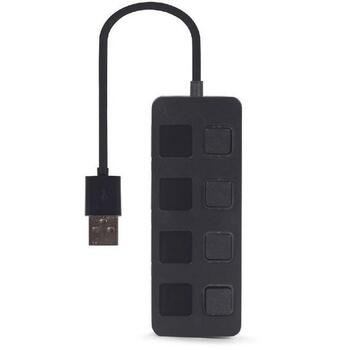 Gembird USB centrmezgls UHB-U2P4-05 USB 2.0 4 porti, melns (UHB-U2P4-05)