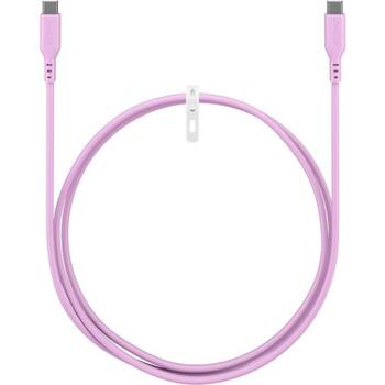 Goobay USB-C Silikona kabelis 77746, 1.5m, 60W PD, 480 Mbps, rozā (77746)