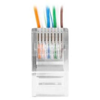 Lanberg RJ45 CAT.6 UTP разъем 8P8C PLU-6000EZ, 100 шт., проходной, UTP, RJ-45, прозрачный (PLU-6000EZ)