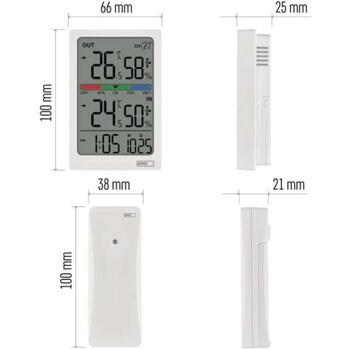 Emos Цифровой термометр E0558W, -10°C до +60°C, внутренняя и наружная влажность 1%-99% RH, беспроводной датчик до 100m (E0558W)