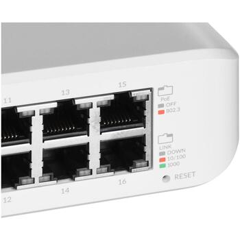 Ubiquiti UniFi коммутатор USW-Lite-16-PoE, 16 Gigabit RJ45 порты, 8 PoE+ порты 30 W, 45 W PoE бюджет, L2 (USW-Lite-16-POE)