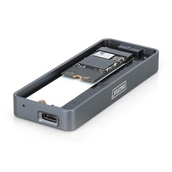 Digitus корпус для SSD DA-71157, 20Gbps, USB-C 3.2, M.2 NVMe, алюминий, 1 x внутренний M.2 2230/2242/2260/2280 (DA-71157)