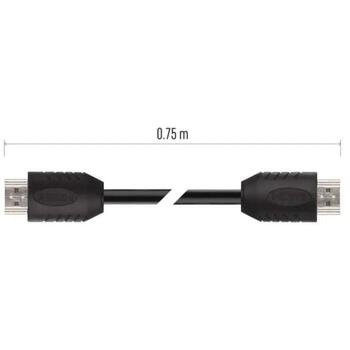 Emos Высокоскоростной HDMI 2.0 кабель S10000, 0,75 м, 18 Гбит/с, 4K, разъем A – разъем A, Ethernet, ARC, поддержка 3D (S10000)