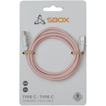 Sbox USB кабель TYPEC-1-P, 1м, 480 Мбит/с, оплетка, розовый (TYPEC-1-P)
