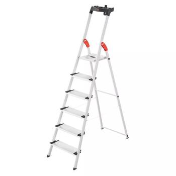 HAILO L80 ComfortLine 038040607, 6 pakāpieni, 305 cm, 150 kg, alumīnijs, neslīdošs, salokāmas (038040607)