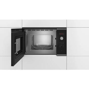 Встраиваемая микроволновая печь с объёмом 20 л и мощностью 800 Вт BFL523MS0 Нержавеющая сталь/Чёрный Bosch (BFL523MS0)