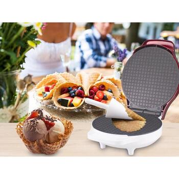 Beper Vafeļu panna P101CUD002, 1000W, 18cm, neslīdošas kājiņas, siltumizolēts rokturis, nepiedegošs pārklājums, 1 vafeļu skaits (P101CUD002)