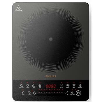 Philips Indukcijas plīts HD5850/90, 2000 W, 1 riņķis, 10 temperatūras iestatījumi, stikla keramikas virsma, taimeris (HD5850/90)