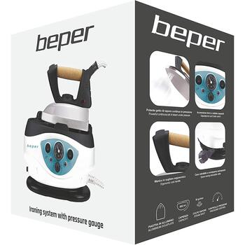 Beper Утюжная система 50.002, 2100W, 850ml, 3.5bar, алюминиевая пластина, регулируемый пар, противоскользящая основа (50.002)