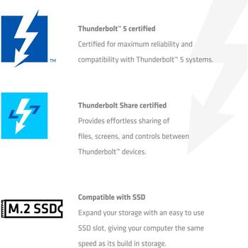 Club3D док-станция CSV-2562, 180W, 2x HDMI 8K60Hz, 3x USB 2.0, 3x USB 3.2, 1x Thunderbolt 5, 120Gbit/s (CSV-2562)