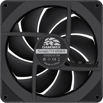 Gamemax Korpusa ventilators TORNADO T12 ARGB-R, 130mm, 66.89 cfm, 800-2200 rpm, 32.12 dBA, Hidrauliskais gultnis (TORNADO T12 ARGB-R)
