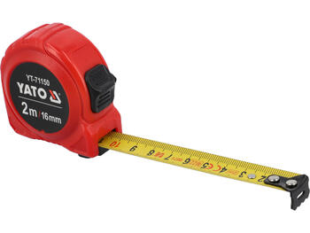 Yato Mērlente YT-71150, 2m, 16mm, tērauds, ABS korpuss, 2 fiksatori, II klase, neilona pārklājums (YT-71150)