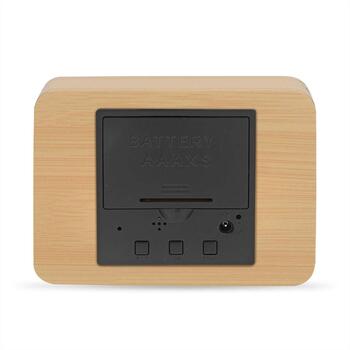 Nedis цифровые радиочасы-будильник CLDK2008BN, дерево, LED-дисплей, 5В DC, USB, 3×AAA, дата, температура (CLDK2008BN)