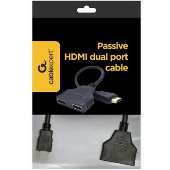 Gembird HDMI sadalītājs DSP-2PH4-04, 1 x HDMI vīriešu, 2 x HDMI sieviešu, melns (DSP-2PH4-04)