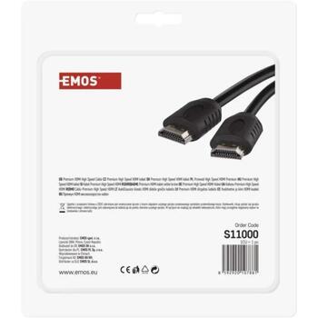 Emos Высокоскоростной HDMI 2.0 кабель S11000, 10 м, 18 Гбит/с, 4K, Ethernet, ARC, поддержка 3D, PVC (S11000)