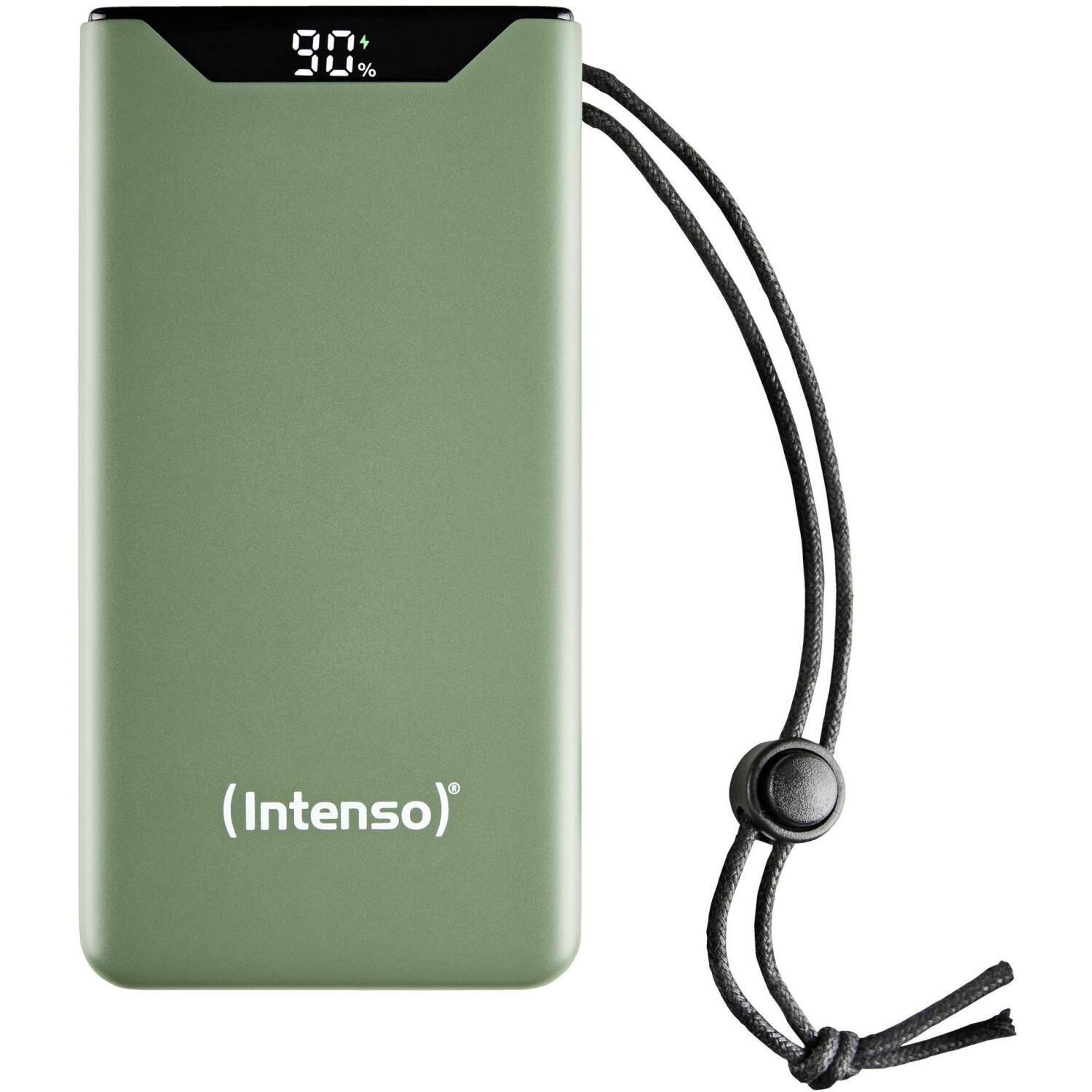 Intenso Power Bank 7332057 20000 мАч, Li-Полимер, 20 Вт, 1x USB Type-A, 1x USB Type-C, зеленый, защита от ЭСД (7332057)