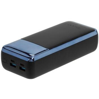 Rivacase Power Bank VA1080, 30000mAh, 65W, LCD, 2xUSB-A, 2xUSB-C, Литий-полимер, черный/синий (VA1080)