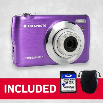 Agfa Photo Цифровая камера DC8200PR, 18 МП, 2.7'', 8x, Full HD 1080p, USB 2.0, Встроенная вспышка (DC8200PR)