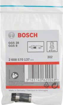 Canga bez ugriežņa, 6 mm 6 mm, GGS 28, Taisnajām slīpmašīnām SPĪĻAPTVERE, 2608570137, BOSCH (2608570137)
