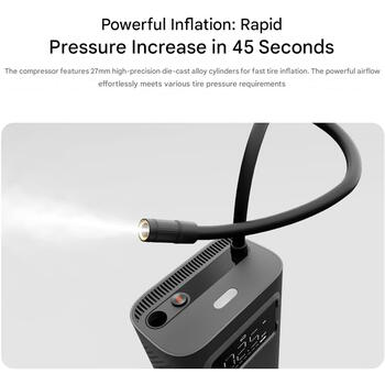 Kompakts pārnēsājams elektriskais gaisa kompresors ar digitālo spiediena displeju and 2500 mAh akumulatoru Portable Electric Air Compressor 2 Pro BHR9099GL Xiaomi (BHR9099GL)