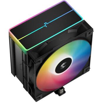 Deepcool procesora dzesētājs AG500 BK ARGB V2 R-AG500-BKAMMN-GJD, 67.88 cfm, 1 ventilators, PWM atbalsts, 5 siltuma caurules (R-AG500-BKAMMN-GJD)