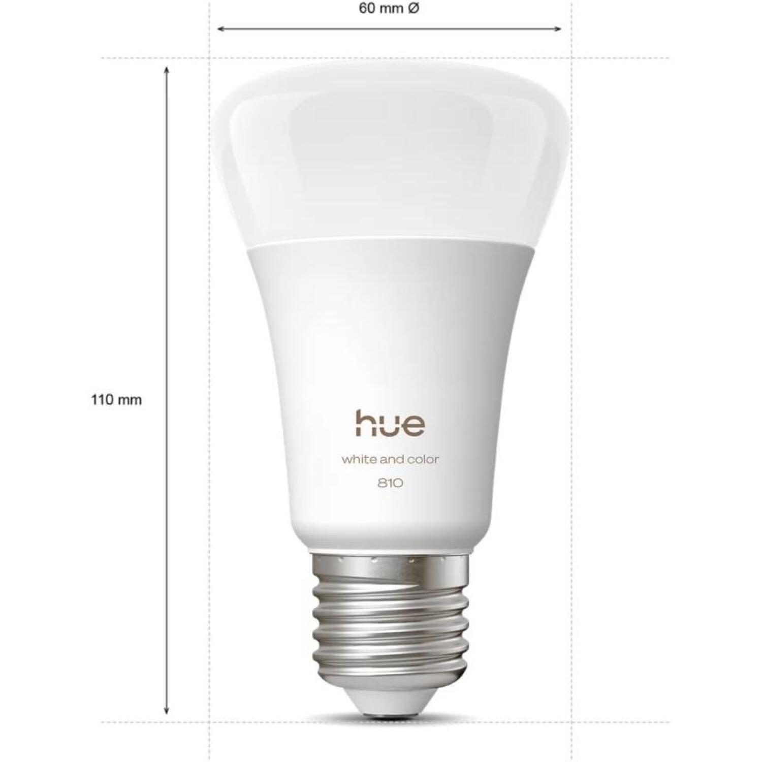 Philips Hue умная лампа WCA 810 A60 2P EU 8720169364363, E27, 6Вт, 810лм, 1000-20000К, LED, Bluetooth и Zigbee, 2 шт (8720169364363)