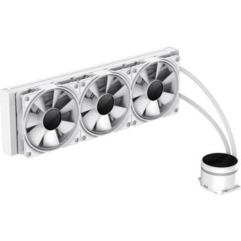 Gamemax procesora šķidruma dzesētājs ICEBURG 360 INFINITY WH, 1.125kg, 2.575kg, 300W TDP, 800-2000rpm, 32dBA, 120mm ventilators (ICEBURG 360 INFINITY WH)