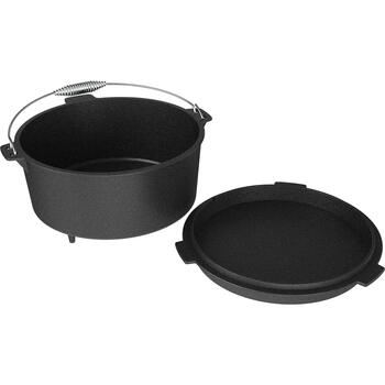 Browin 330515 чугунный казан с сковородой, 9л, 3л, чугун, подвесной, с крышкой (330515)