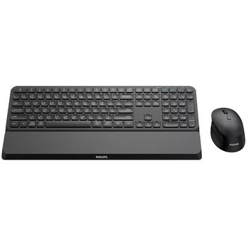 Philips bezvadu tastatūras un peles komplekts SPT6607B/00, 2.4 GHz, Bluetooth 5.0, 3200 DPI, mehāniskā, 110 taustiņi, pilna izmēra (SPT6607B/00)