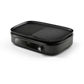 Philips HD6210/90 электрический гриль, 2400 Вт, 2 зоны, 1250 см², 210±20 °C, 5 уровней, съёмные пластины, антипригарное покрытие (HD6210/90)