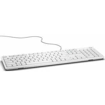 Dell klaviatūra KB216, USB, balta, multimedia, 10 taustiņi, QWERTY, vadu (580-ADGM)
