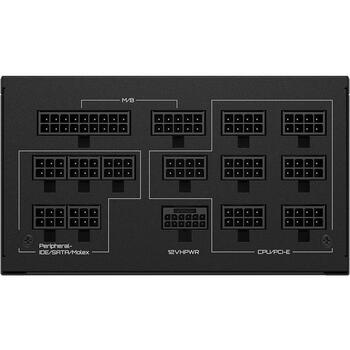 Gigabyte Datora barošanas bloks UD1300GM PG5, 1300W, 100-240V, 50-60Hz, 80 PLUS Gold, pilnībā modulārs dizains, aktīvā dzesēšana (GP-UD1300GMPG5)