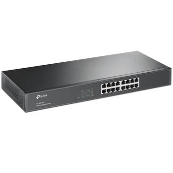 Сетевой коммутатор 16 × Gigabit RJ45 неуправляемый TL-SG1016 16 × 10/100/1000 Mbps Auto MDI MDIX рэковый монтаж Черный TP-Link (TL-SG1016)