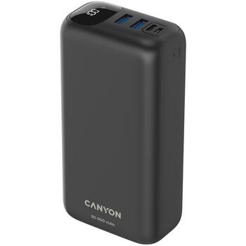 CANYON PB-301 внешний аккумулятор для зарядки устройств 30000mAh PD20W QC3.0 USB-C CNE-CPB301B чёрный (CNE-CPB301B)