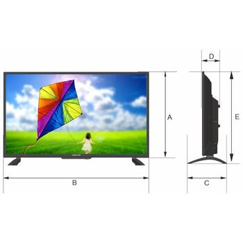 Manta televizors 43LUN120D, 43 collas, 3840x2160 UHD, 210 cd/m², 2x8W, DVB-C/T2 H.265 HEVC, 3D trokšņu samazināšana, VESA 200x200 (43LUN120D)