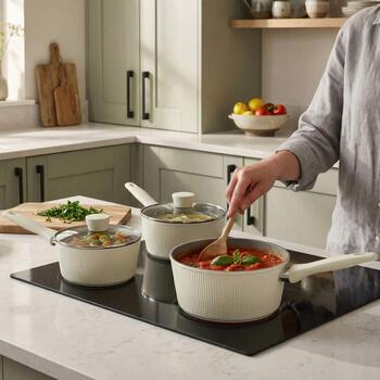 Russell Hobbs Sautēšanas katliņš RH03868C, 20cm, alumīnijs, mīksts rokturis, stikla vāks, indukcijai (RH03868C)